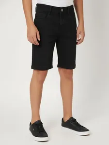 Bermuda Jeans Juvenil Para Menino - PRETO 10