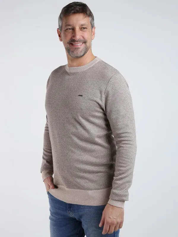 Blusão Tricot Trabalhado Dixie Masculino BEGE P
