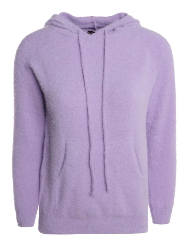 Blusão Tricot Com Capuz Feminino LILAS GG