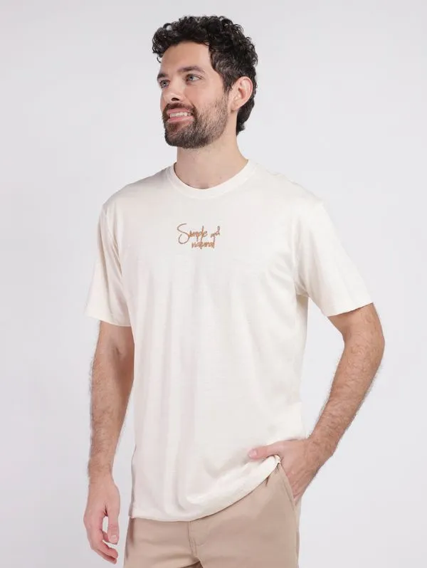 Camiseta Manga Curta Masculina BEGE G