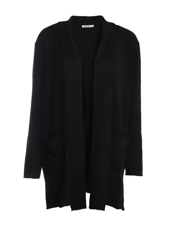 Casaco Tricot Alongado Feminino PRETO P