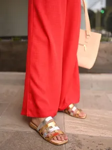 Rasteira Bico Quadrado Dakota Feminina DOURADO/PRATA 34