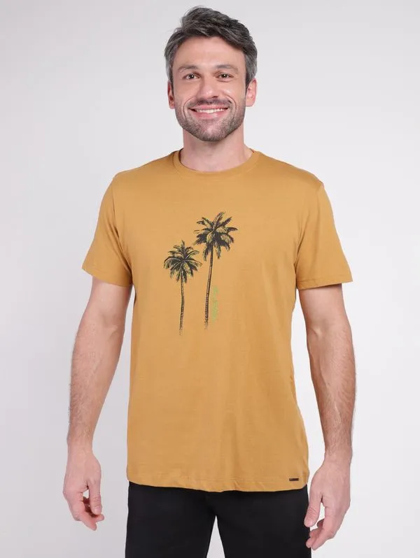 Camiseta Manga Curta Masculina CARAMELO M