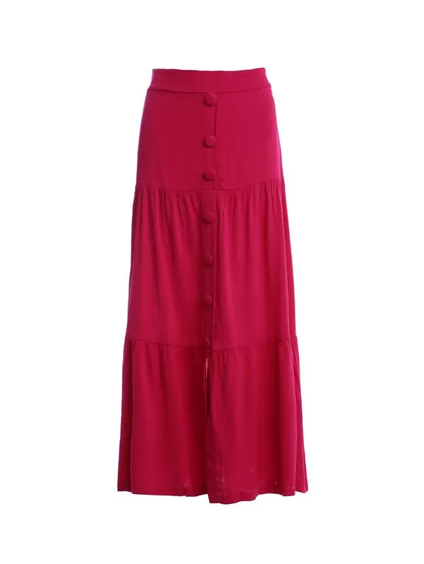 Saia Longa Feminina Rosa Pink G
