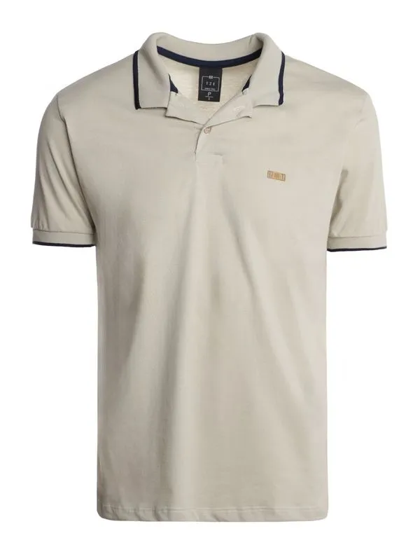 Polo Manga Curta Masculina BEGE GG