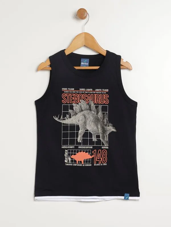 Camiseta Regata Infantil Para Menino - PRETO 6