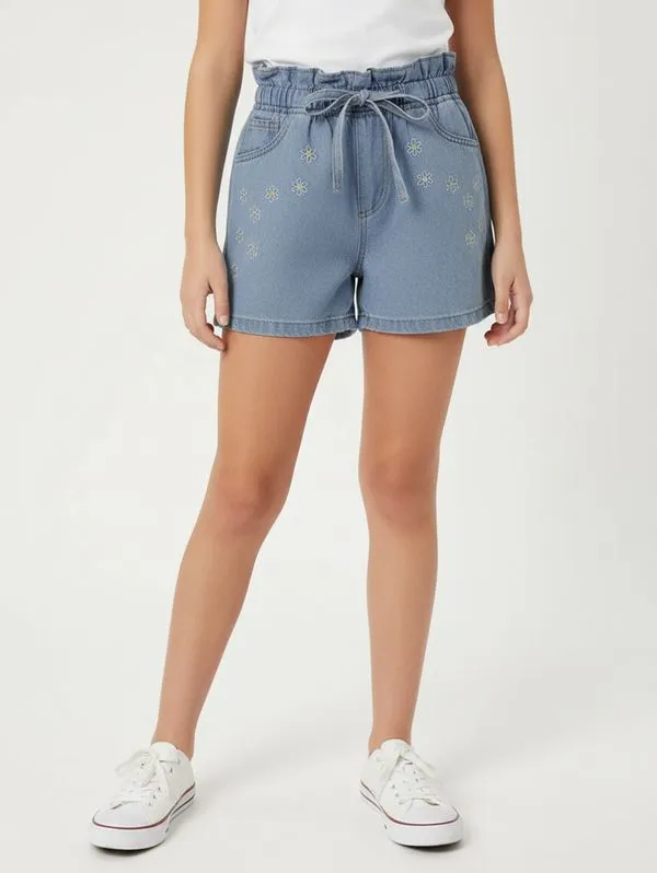 Short Jeans Juvenil Para Menina - AZUL 16