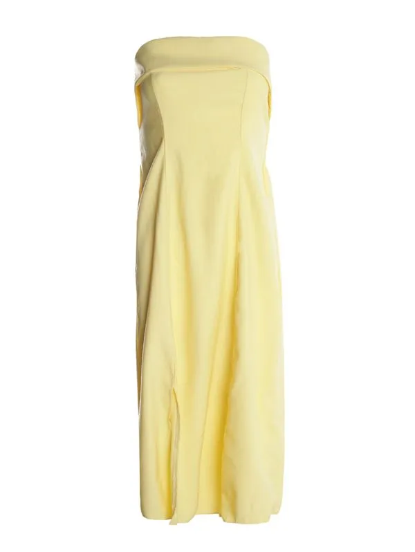 Vestido Sem Manga Midi Sense Feminino AMARELO P