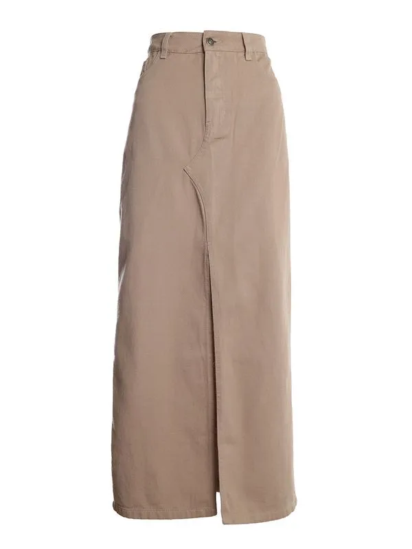 Saia Sarja Midi Feminina CAQUI 46