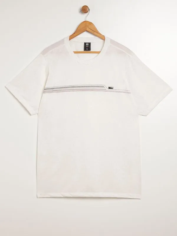 Camiseta Manga Curta No Stress Plus Size Masculina OFF WHITE G3