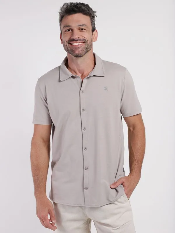 Camisa Manga Curta Masculina CINZA P