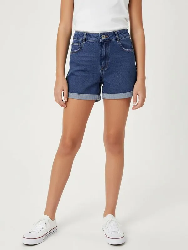 Short Jeans Juvenil Para Menina - AZUL 10