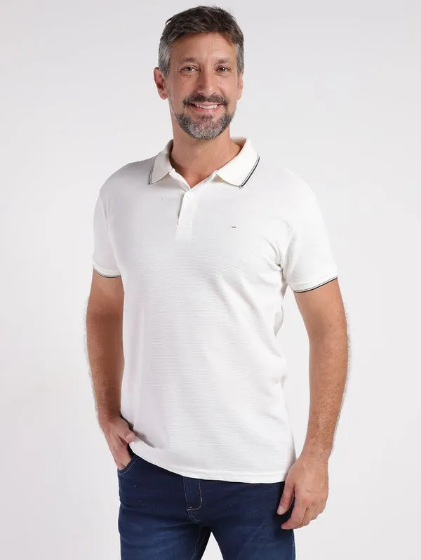 Polo Manga Curta Dixie Masculina OFF WHITE G