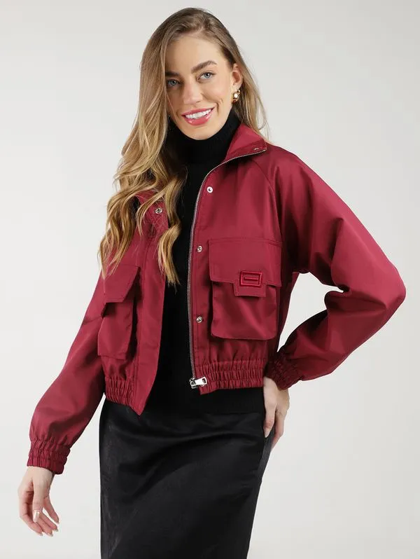 Jaqueta Bolsos Cargo Eagle Rock Feminina VINHO P
