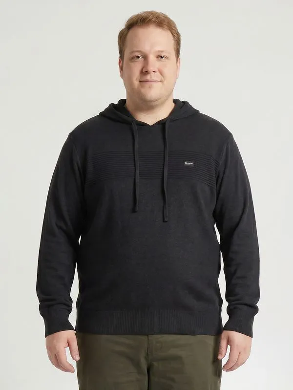 Blusão Tricot Capuz Gangster Plus Size Masculino GRAFITE EX3