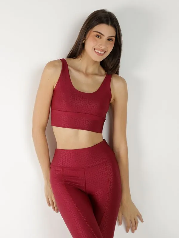 Top Fitness 3D Vels Feminino BORDO GG