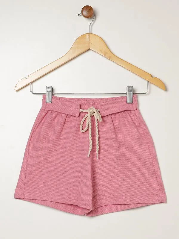 Short Moletinho Juvenil Para Menina- ROSA 12