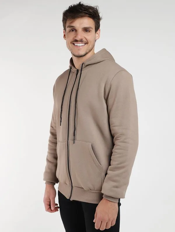 Jaqueta Moletom com Capuz Vels Masculina CAQUI GG