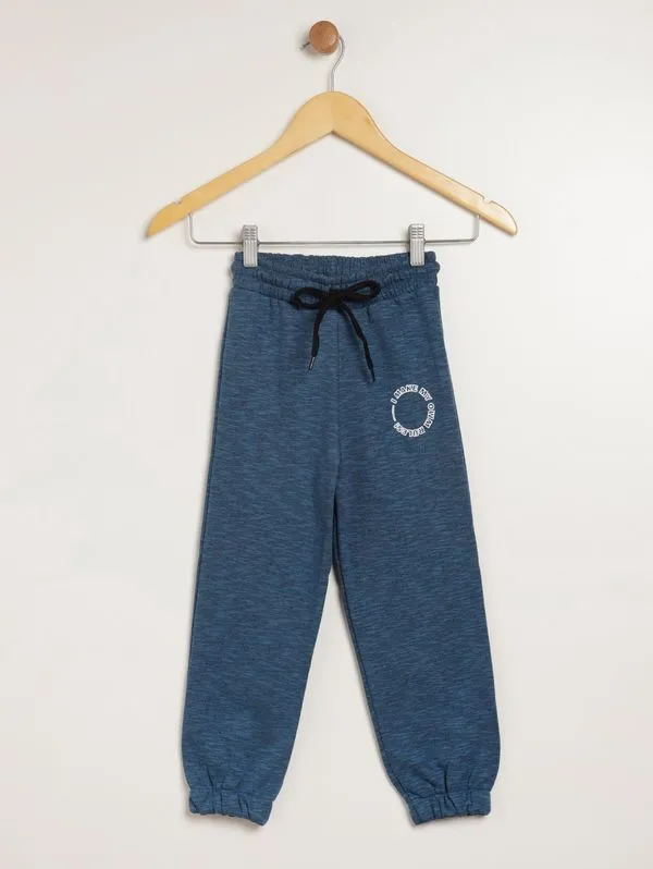 Calça Jogger Moletom Infantil Para Menino - AZUL 8
