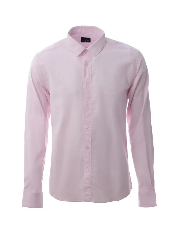 Camisa Slim Fit Manga Longa Masculina ROSA CLARO G