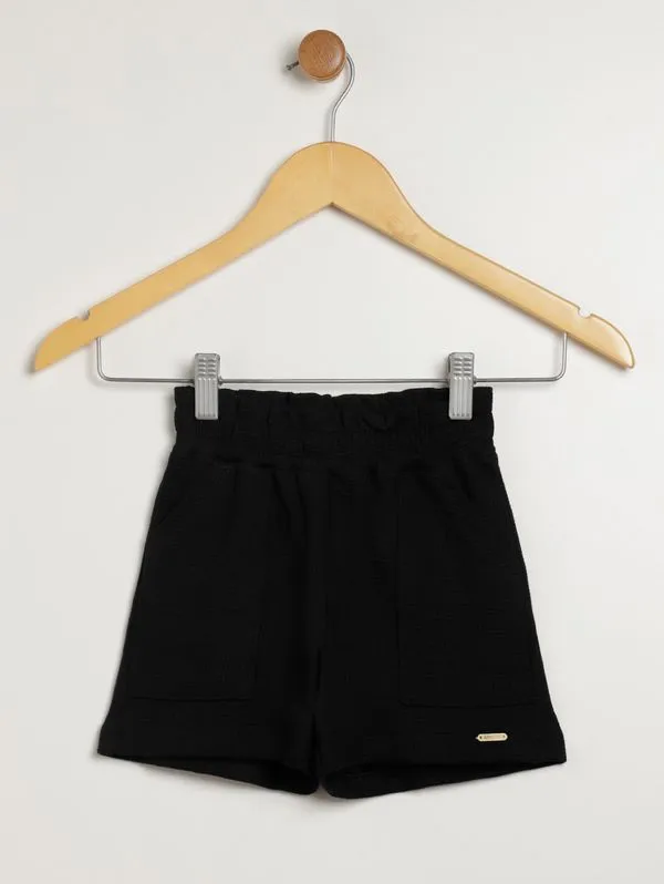 Short Clochard Moletinho Infantil Para Menina - PRETO 2