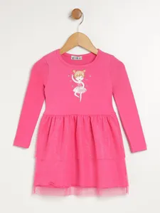 Vestido Manga Longa Flik Infantil Para Menina - ROSA 1