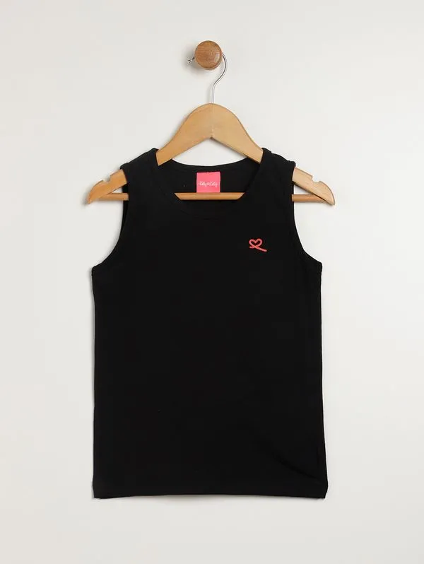 Blusa Regata Juvenil Para Menina - PRETO 16