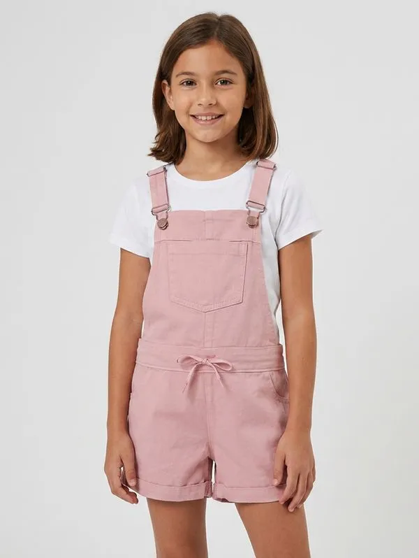 Jardineira Sarja Juvenil Para Menina - ROSA 16