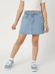 Saia Jeans Infantil Para Menina - AZUL 4