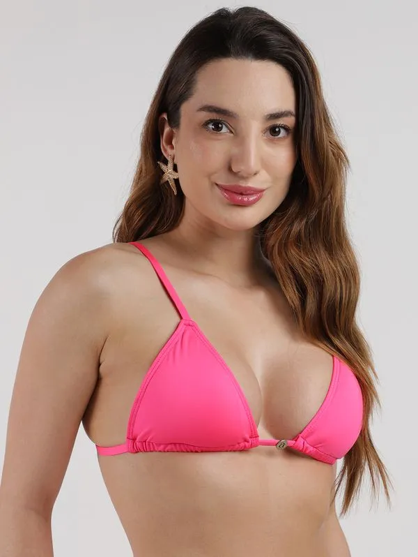 Biquíni Top Cortininha Bojo Removível Feminino PINK Biquíni Top Cotininha Bojo Removível Feminino PINK M