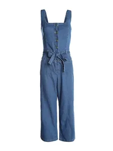 Macacão Jeans Pantacourt Feminino AZUL G
