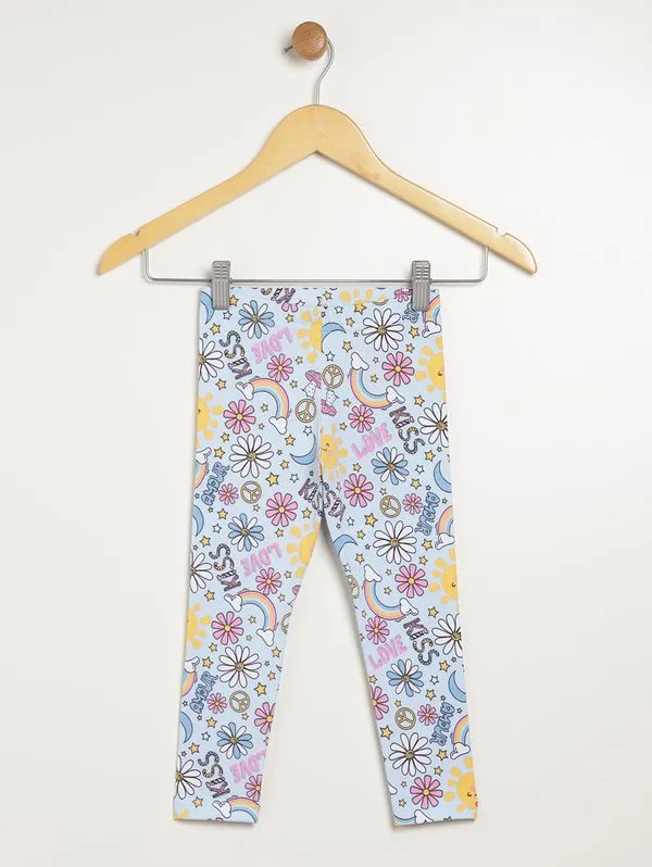 Calça Legging Infantil Para Menina - AZUL CLARO 2