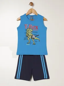 Conjunto Curto Infantil Para Menino - AZUL 3