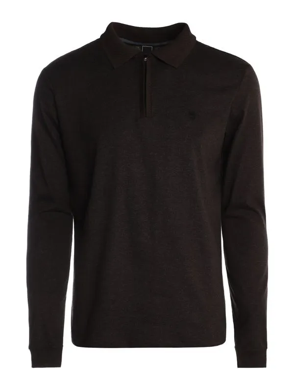 Polo Manga Longa Masculina MARROM G