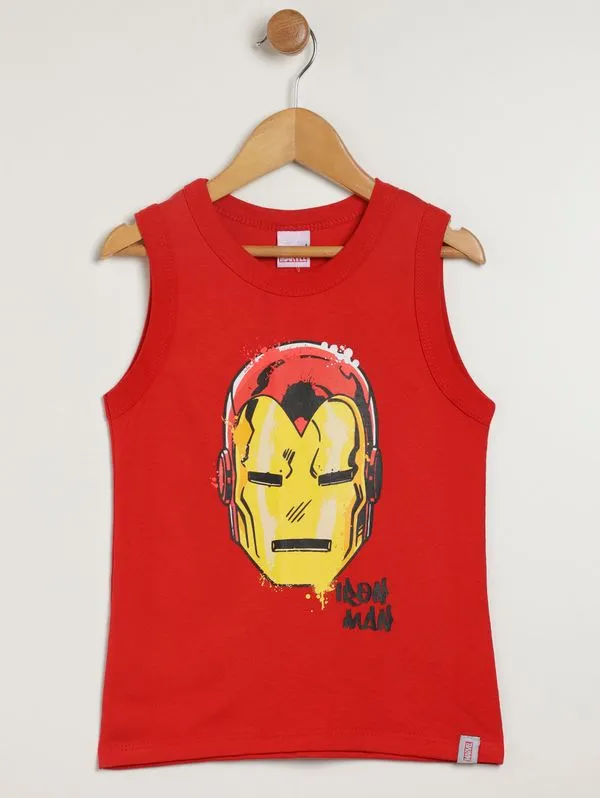 Camiseta Regata Marvel Infantil Para Menino - VERMELHO 8