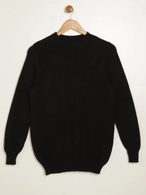Blusa Tricot Modal Trabalhado Plus Size Feminina PRETO G3