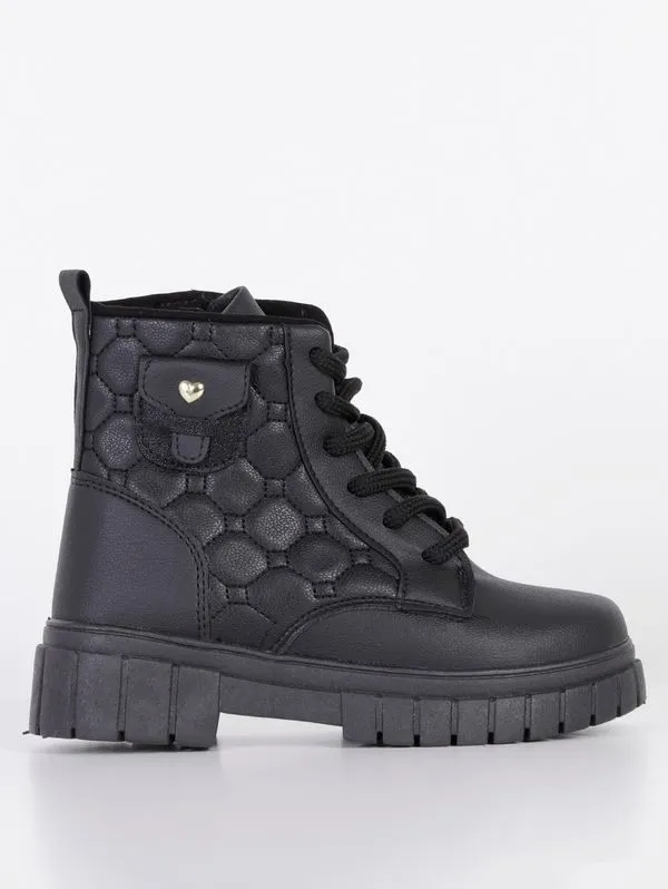 Bota Coturno Juvenil Para Menina - Preto 28