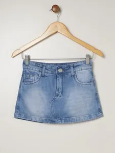 Saia Jeans Juvenil Para Menina - AZUL 12