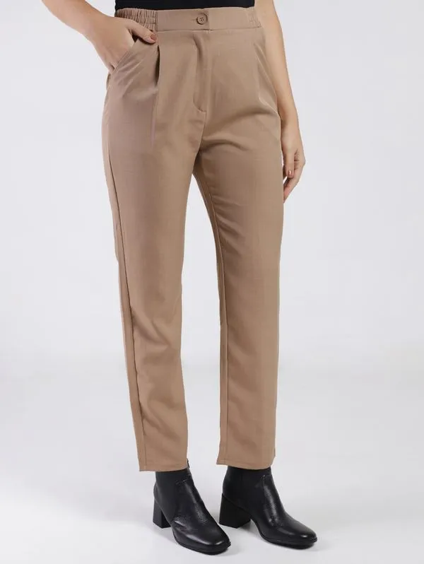 Calça Alfaiataria Reta Feminina MARROM P