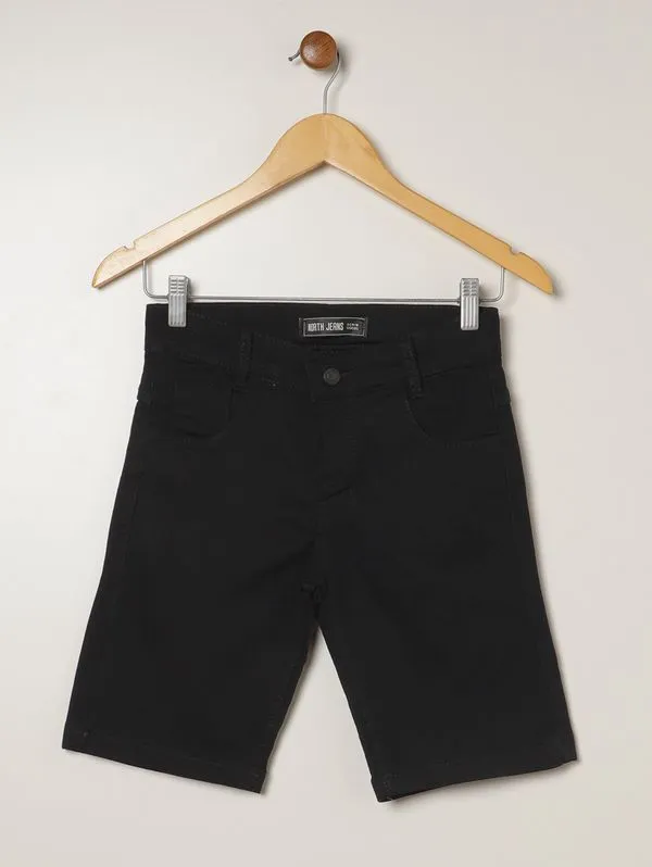 Bermuda Jeans Juvenil Para Menino - PRETO 16