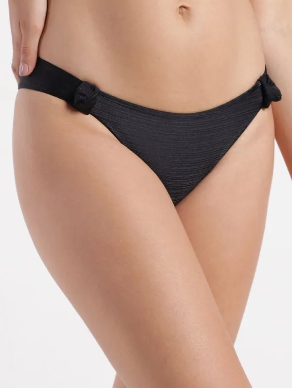 Calcinha de Biquíni Tanga Acetinado Feminina PRETO 38
