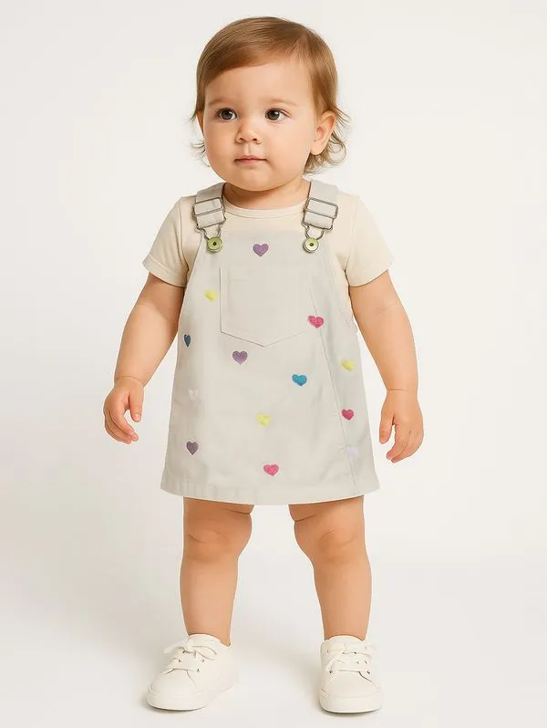 Salopete Sarja Infantil Para Menina - OFF WHITE 3