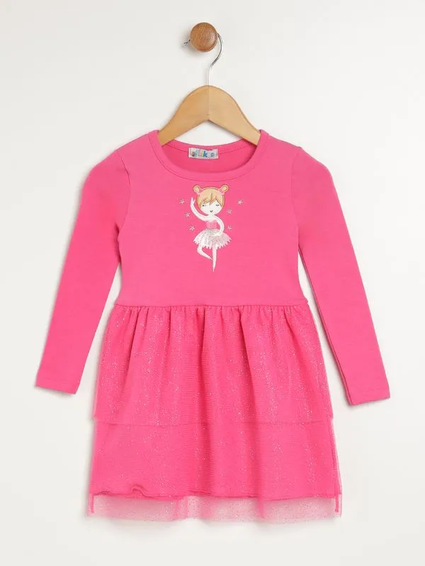 Vestido Manga Longa Flik Infantil Para Menina - ROSA 3