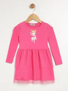 Vestido Manga Longa Flik Infantil Para Menina - ROSA 3