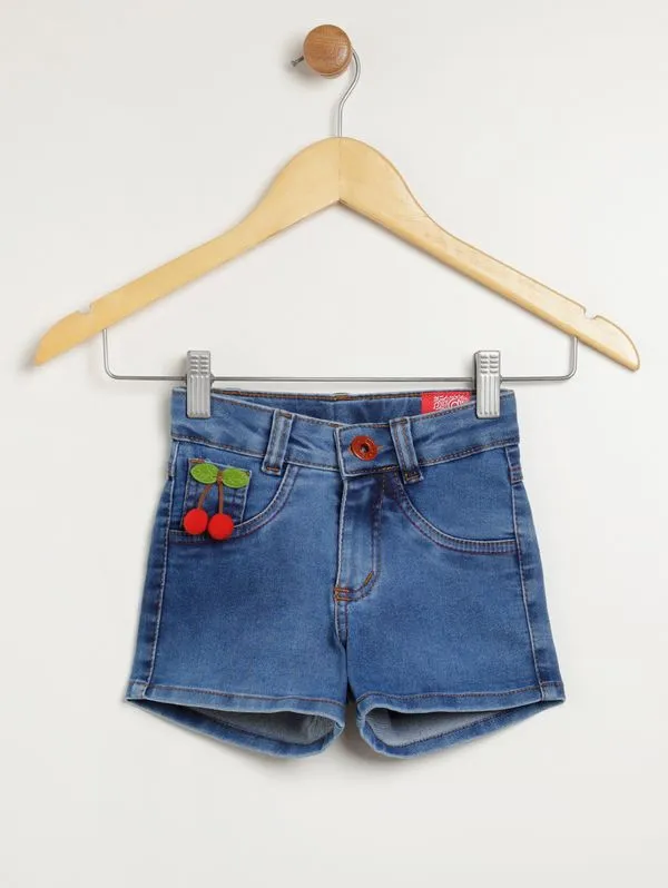 Short Jeans Infantil Para Menina - AZUL 3