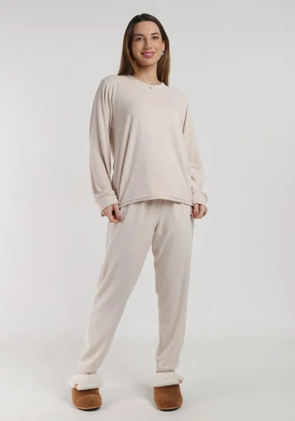 Pijama Longo Feminino BEGE P