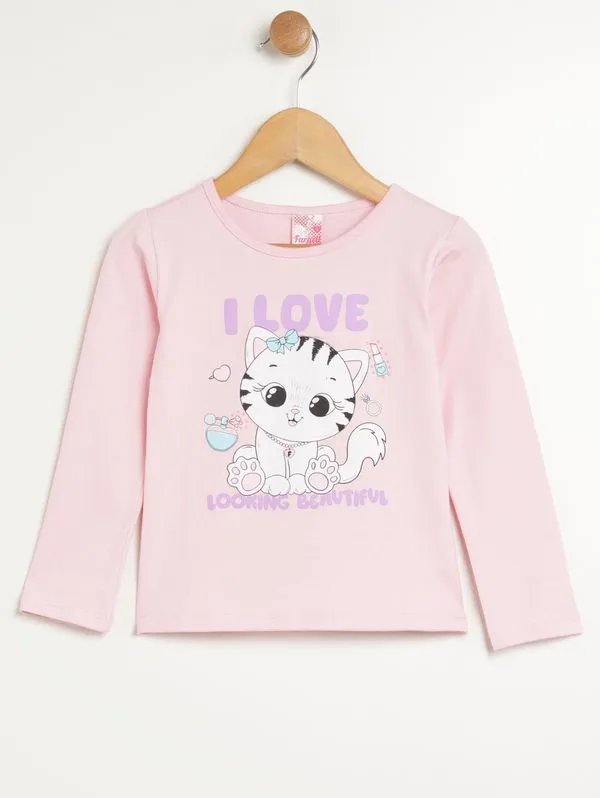 Blusa Manga Longa Infantil Para Menina - ROSA 3