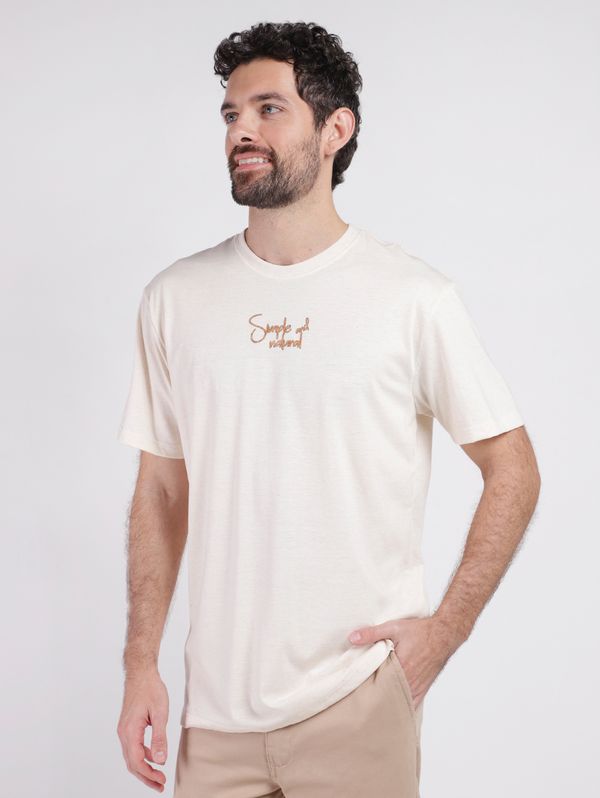 Camiseta Manga Curta Masculina BEGE M