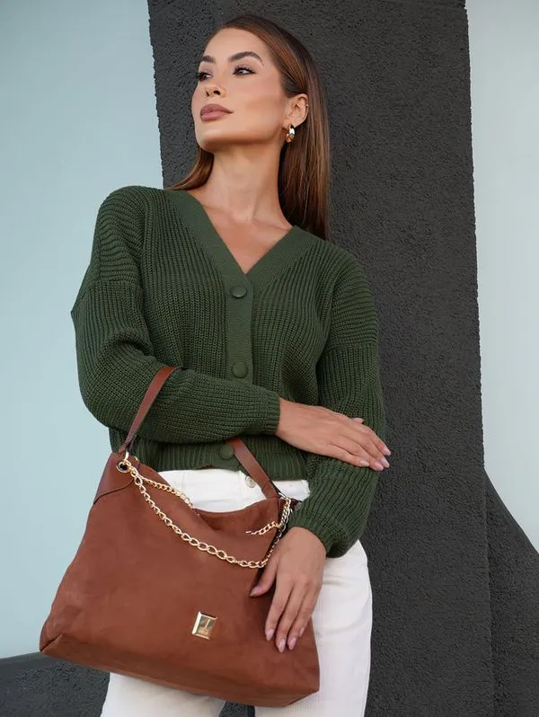 Cardigan Amplo Feminino VERDE G