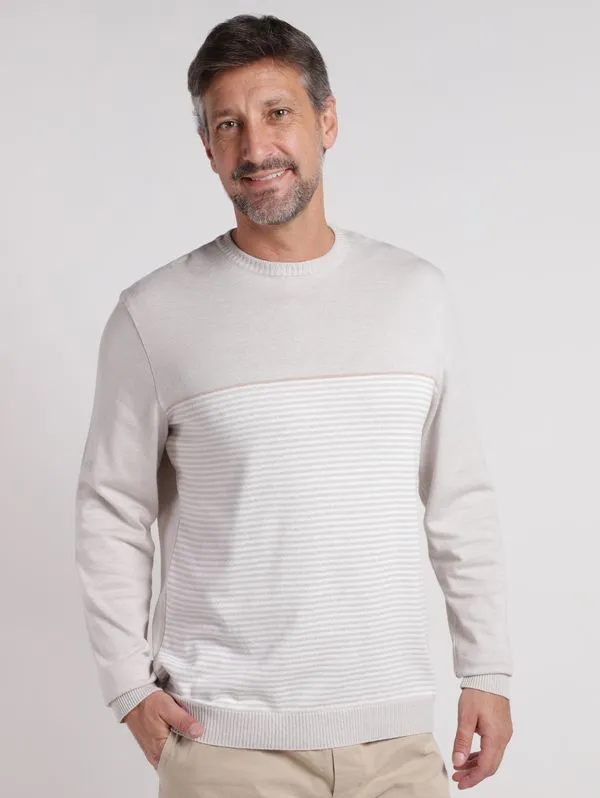 Suéter Tricot Manga Longa Masculino CINZA CLARO GG